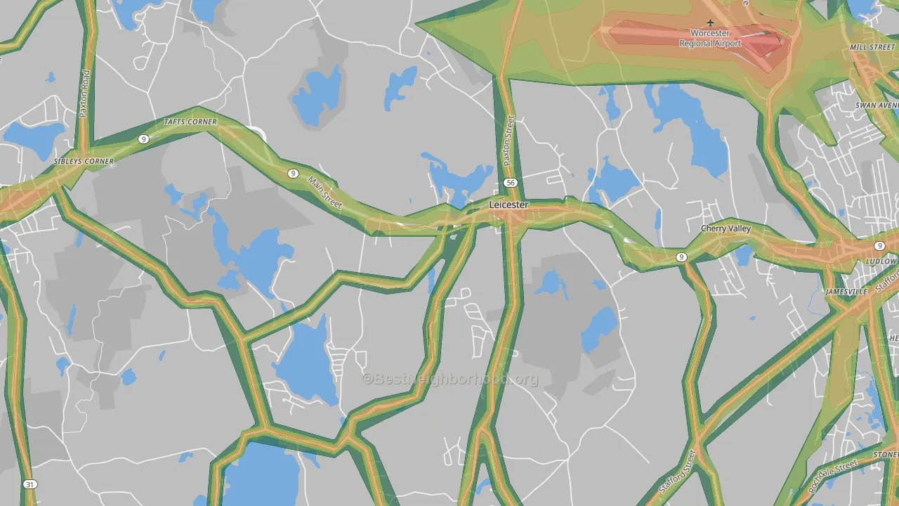 01524, MA Map of Noise Levels in 01524