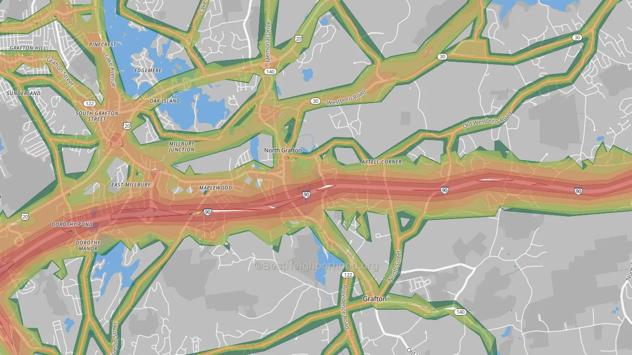 01536, MA Map of Noise Levels in 01536