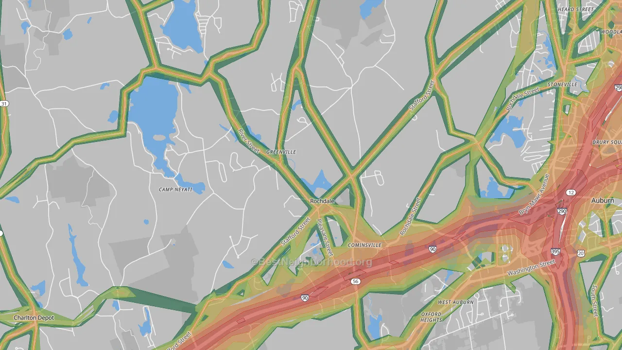 01542, MA Map of Noise Levels in 01542