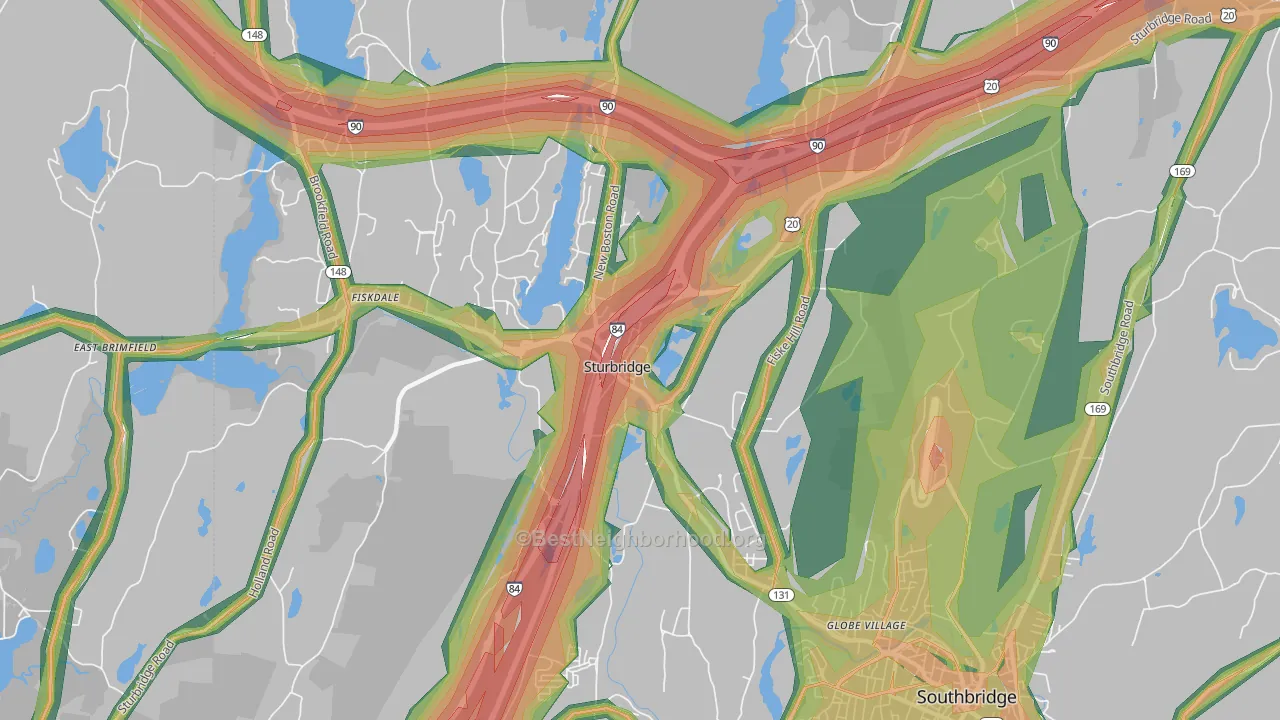 01566, MA Map of Noise Levels in 01566