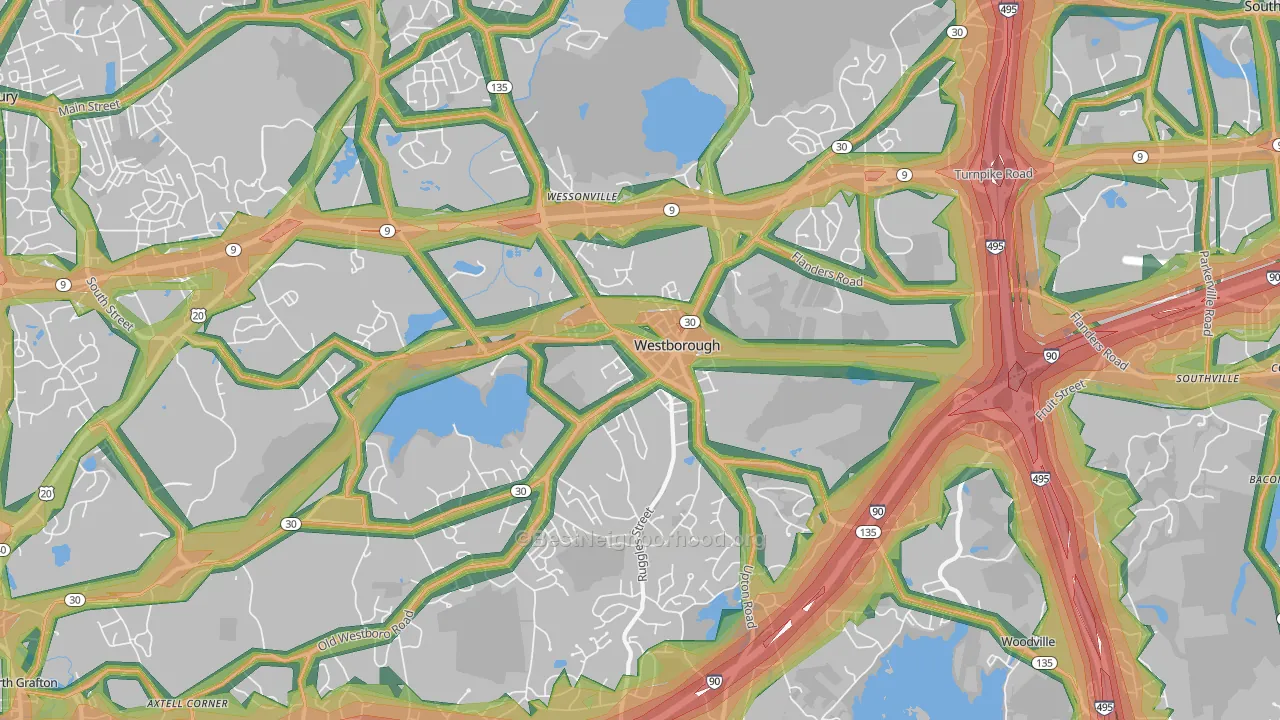 01581, MA Map of Noise Levels in 01581