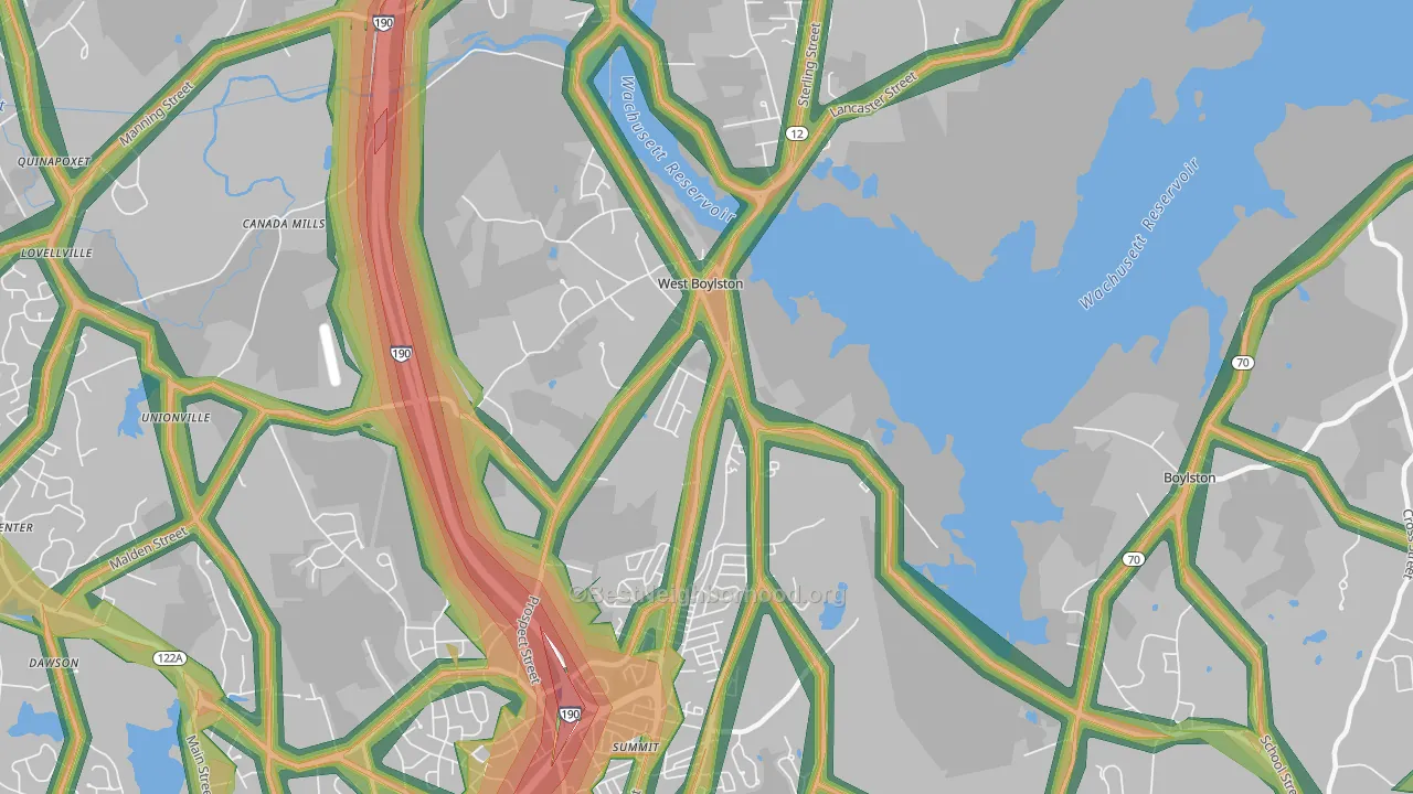 01583, MA Map of Noise Levels in 01583