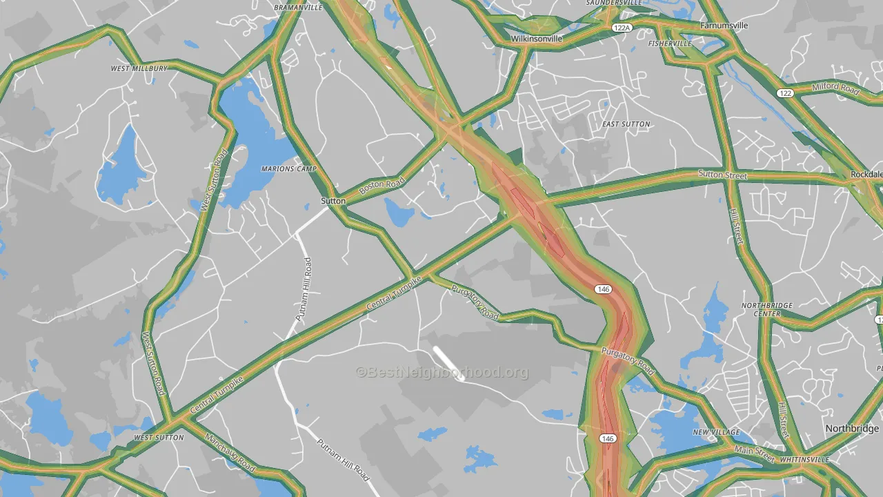01590, MA Map of Noise Levels in 01590