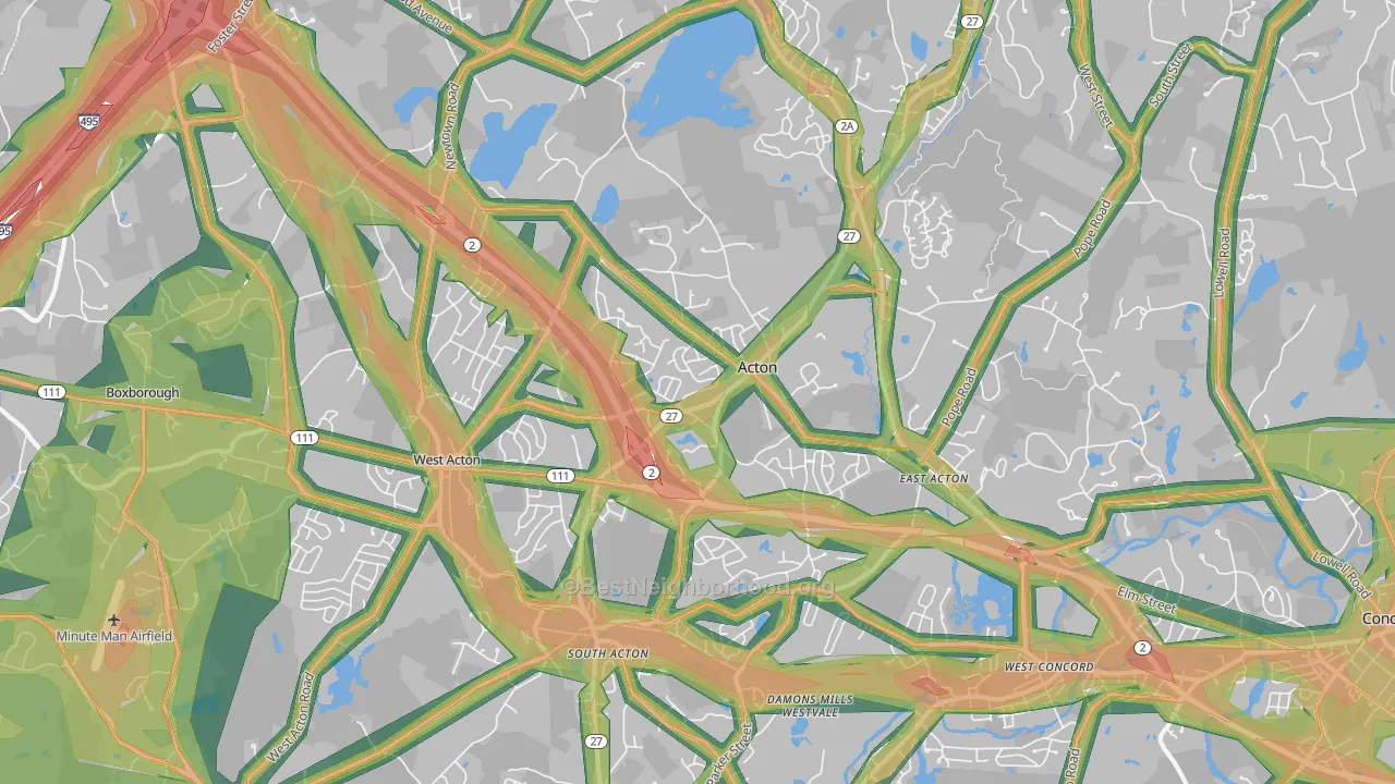 01720, MA Map of Noise Levels in 01720