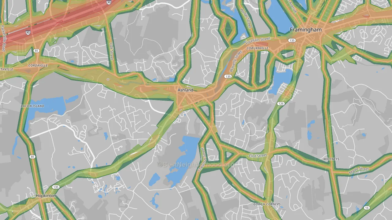 01721, MA Map of Noise Levels in 01721
