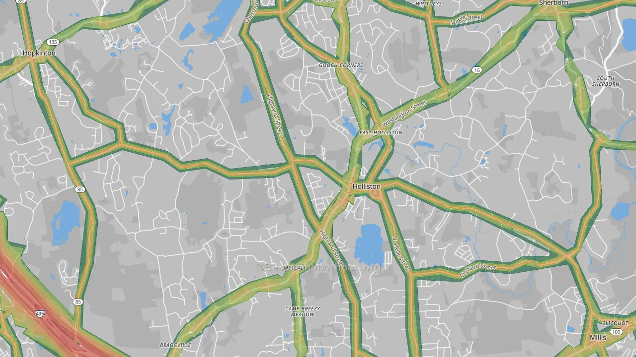 01746, MA Map of Noise Levels in 01746