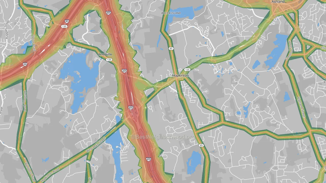 01748, MA Map of Noise Levels in 01748