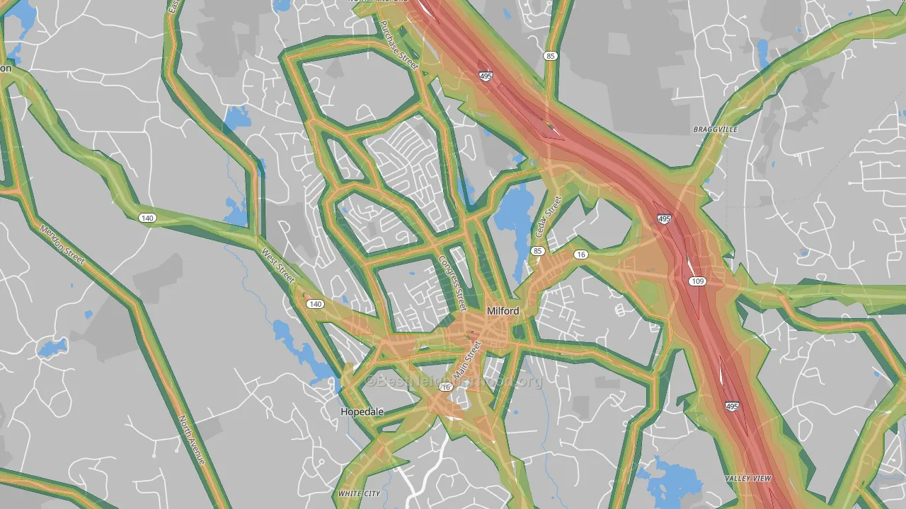 01757, MA Map of Noise Levels in 01757