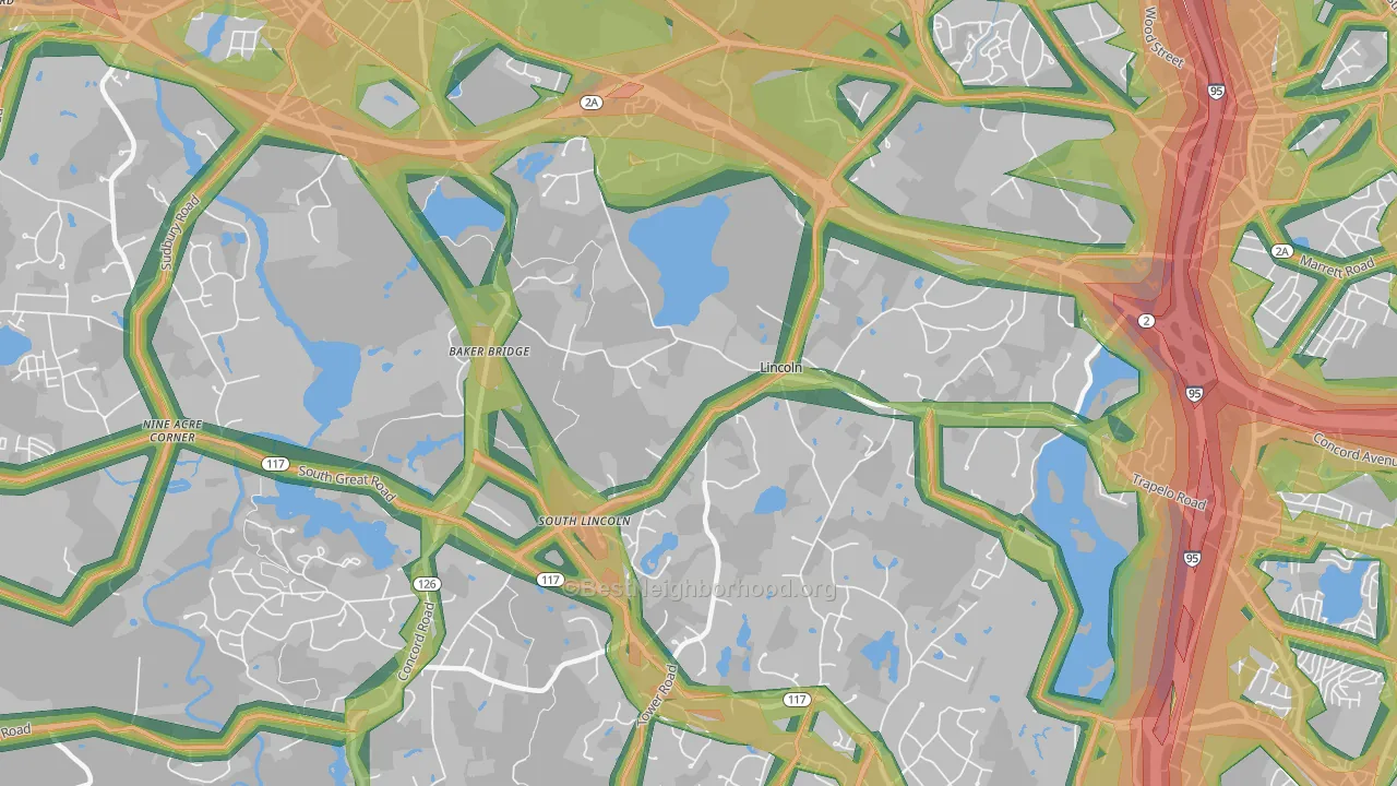 01773, MA Map of Noise Levels in 01773