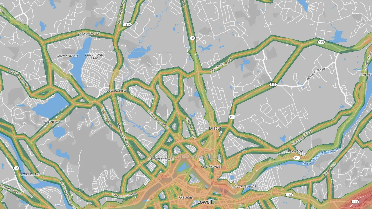 01826, MA Map of Noise Levels in 01826