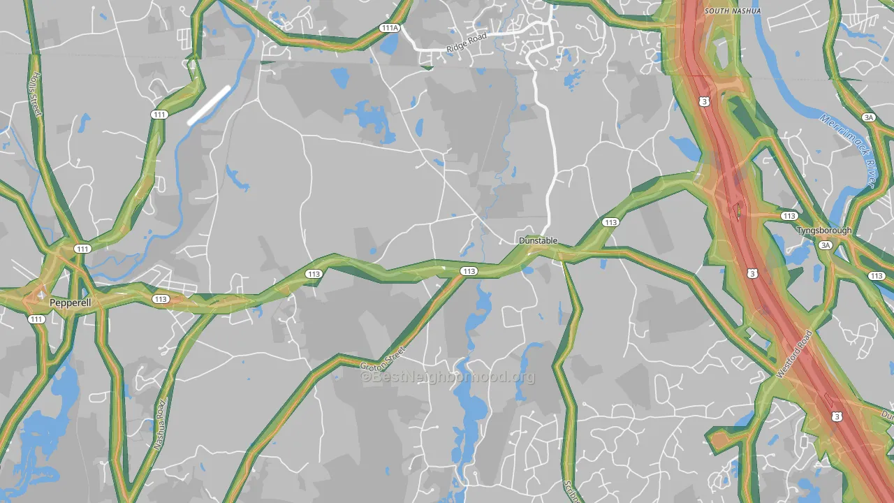 01827, MA Map of Noise Levels in 01827