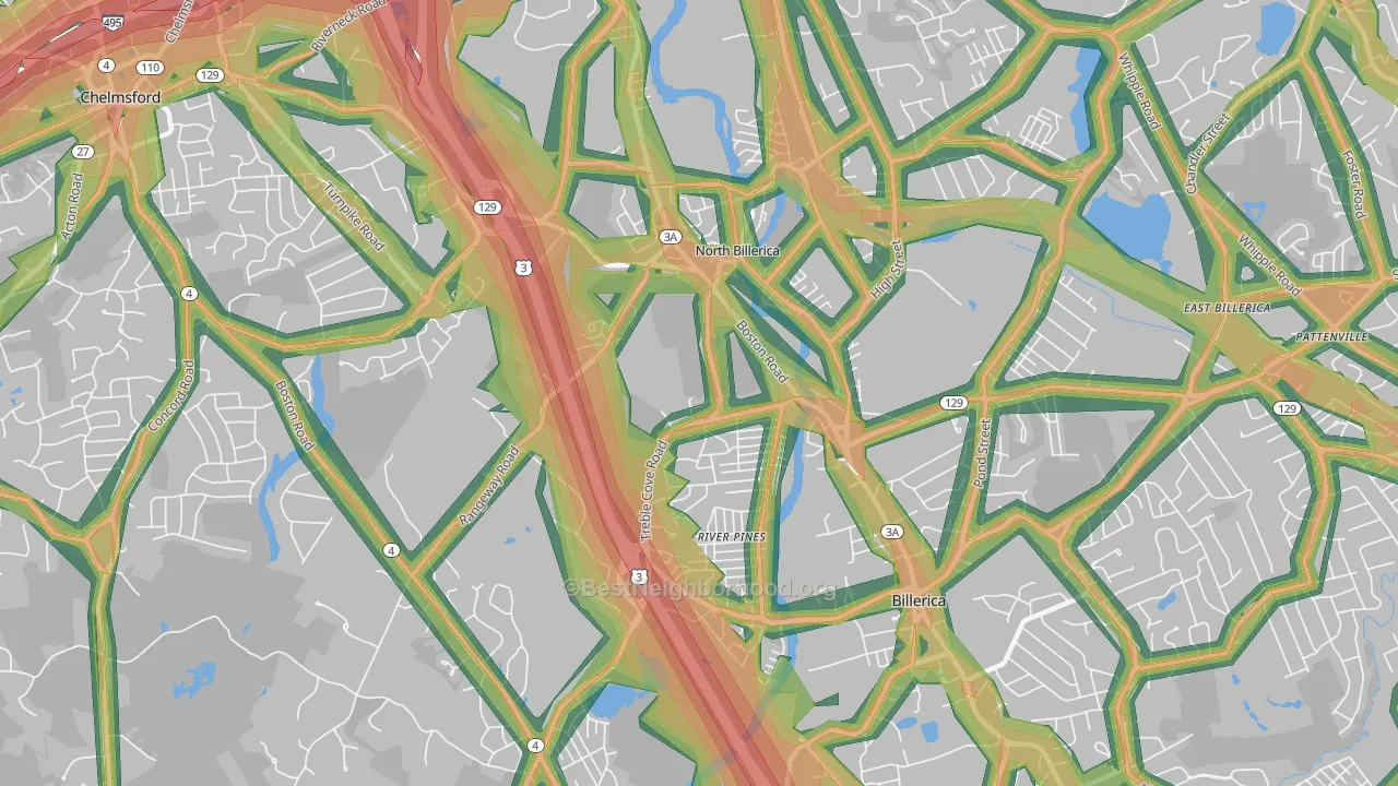 01862, MA Map of Noise Levels in 01862
