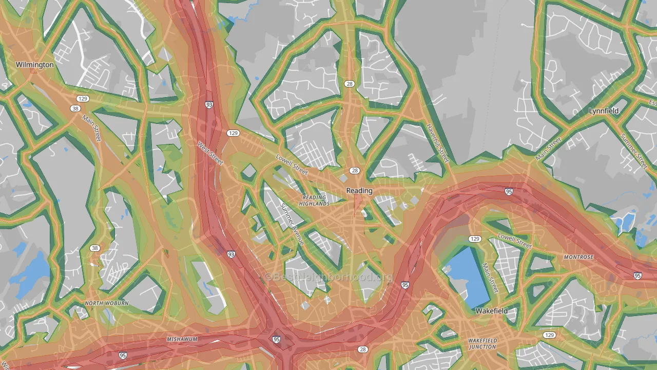 01867, MA Map of Noise Levels in 01867