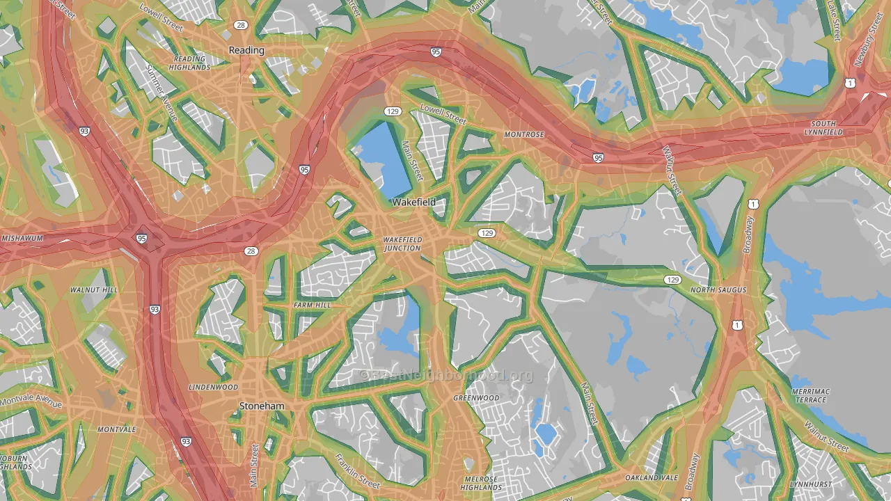 01880, MA Map of Noise Levels in 01880