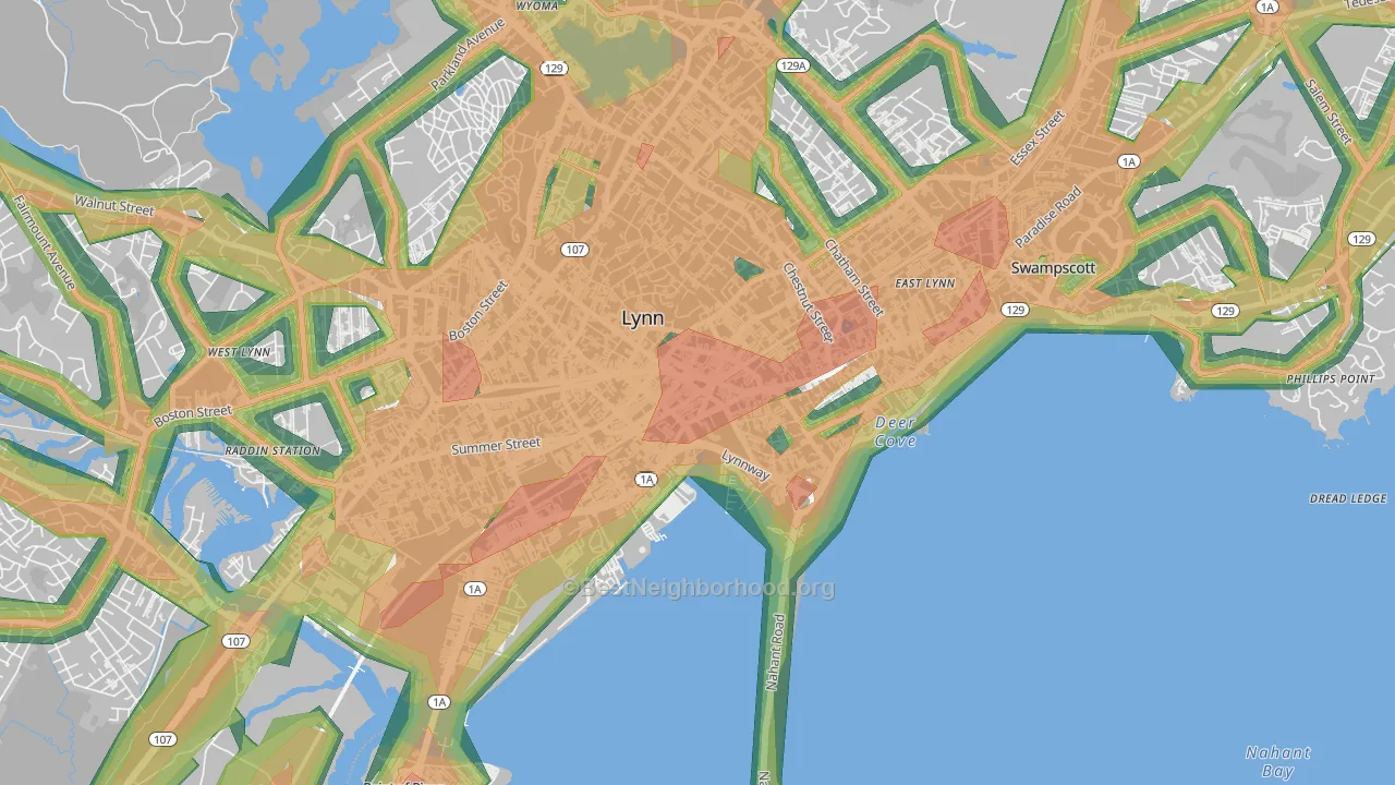 01901, MA Map of Noise Levels in 01901