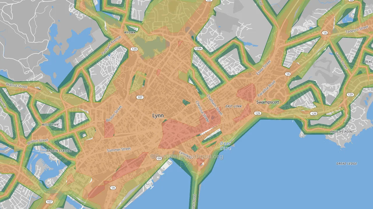 01902, MA Map of Noise Levels in 01902