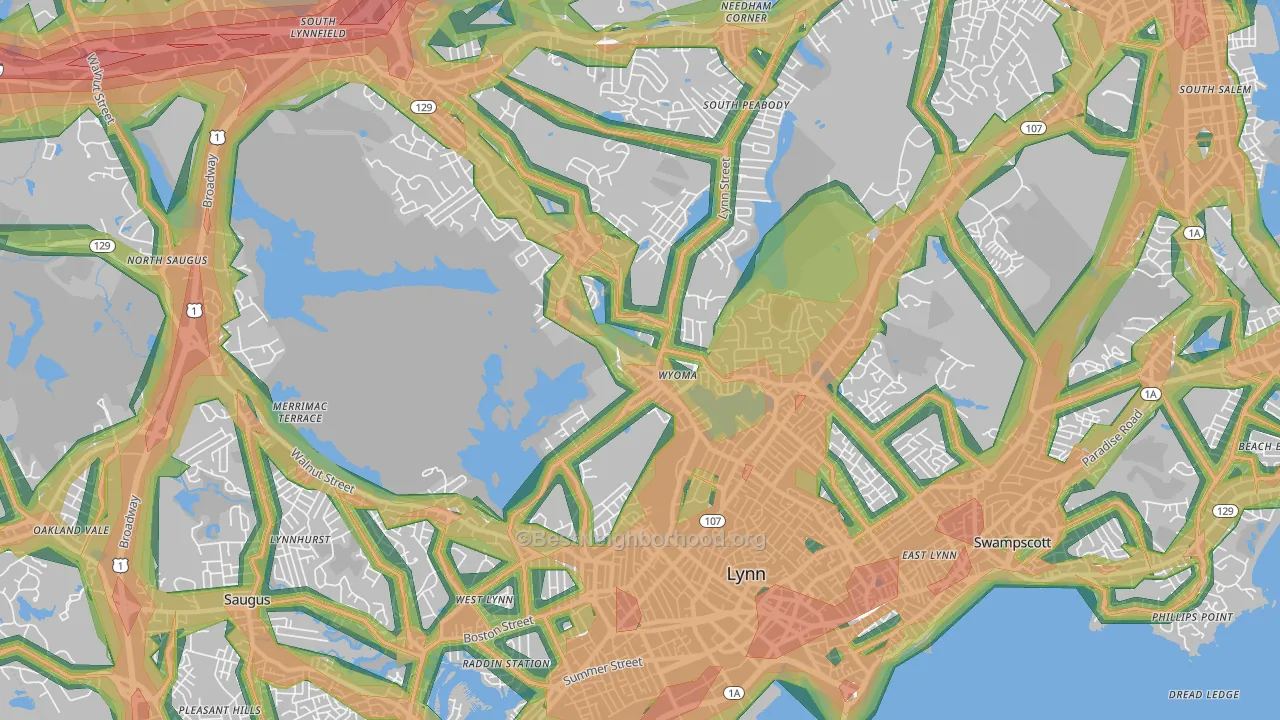 01904, MA Map of Noise Levels in 01904
