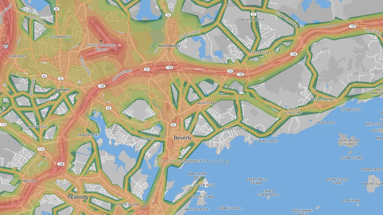 01915, MA Map of Noise Levels in 01915