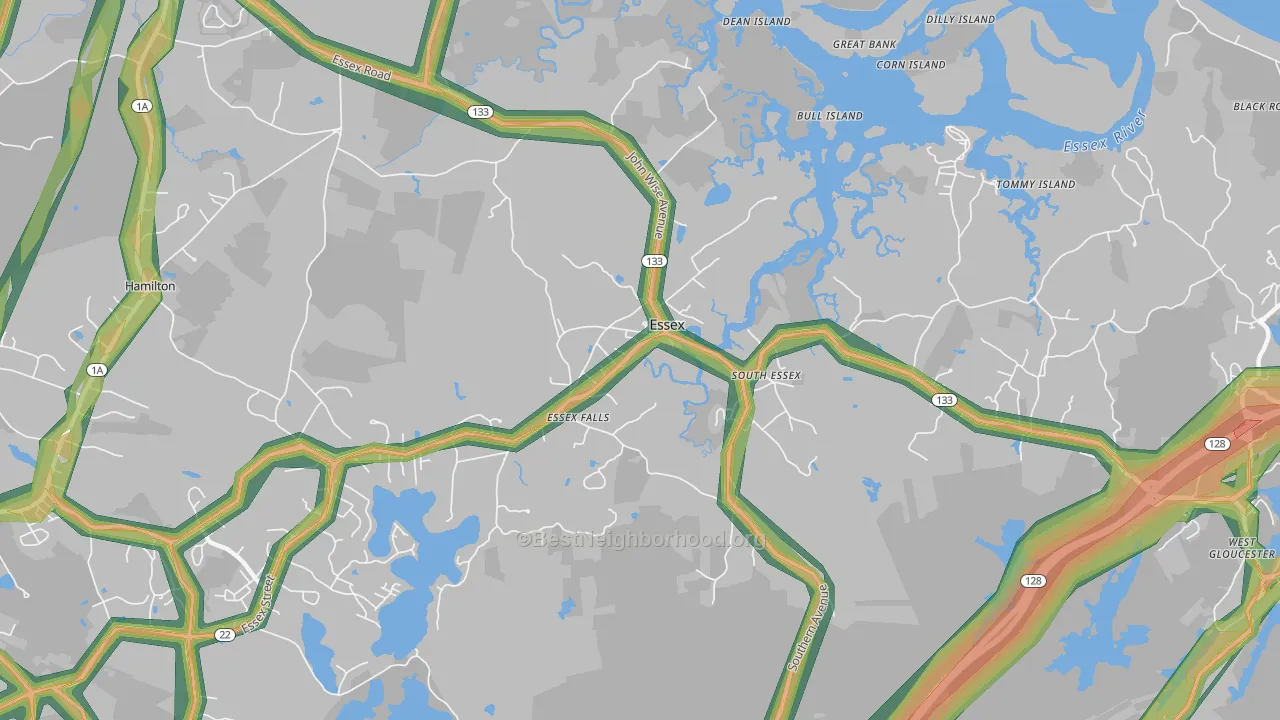 01929, MA Map of Noise Levels in 01929