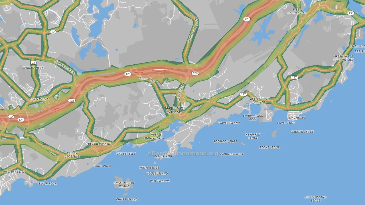 01944, MA Map of Noise Levels in 01944