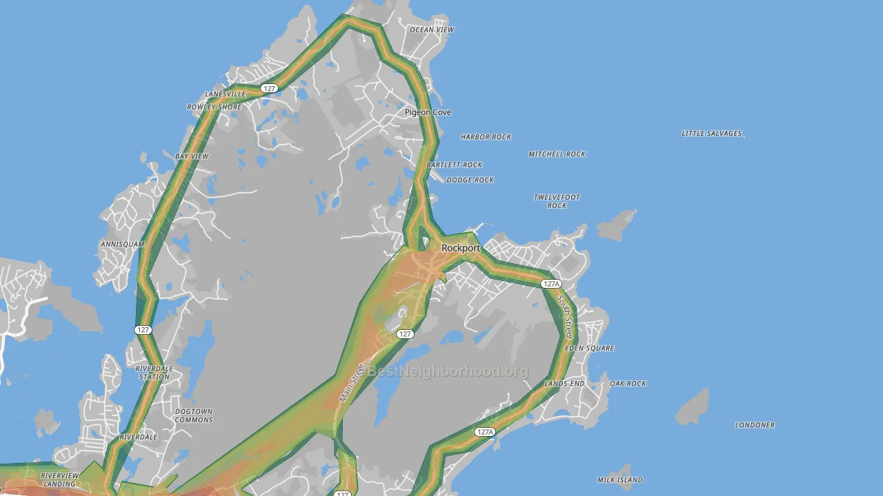 01966, MA Map of Noise Levels in 01966