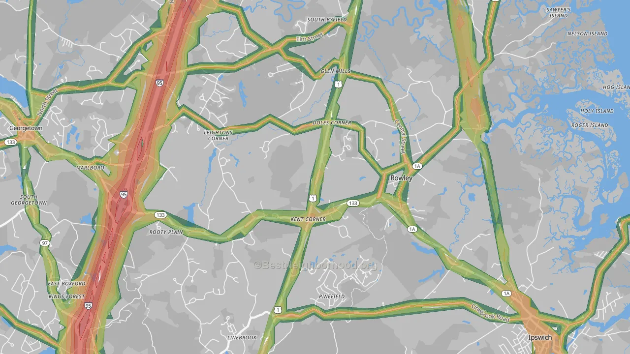 01969, MA Map of Noise Levels in 01969