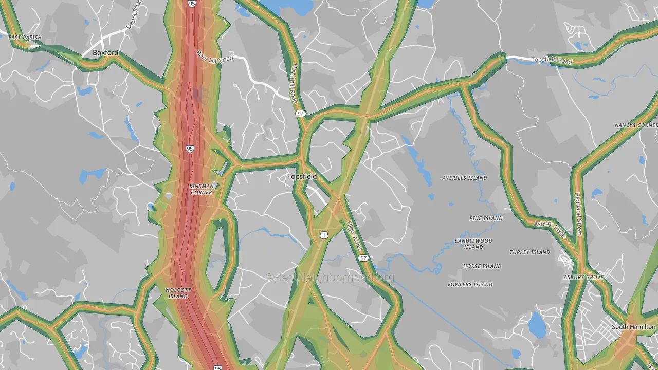 01983, MA Map of Noise Levels in 01983