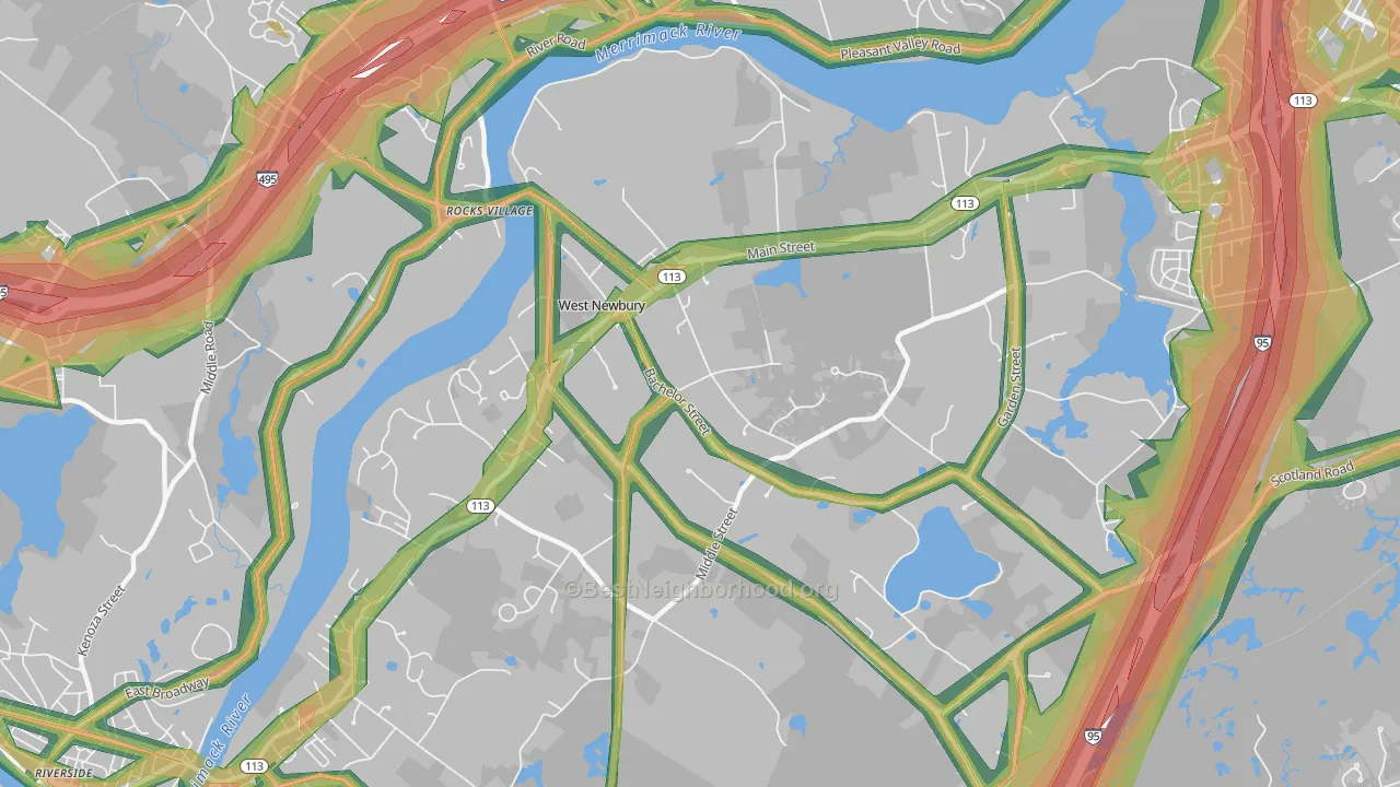 01985, MA Map of Noise Levels in 01985