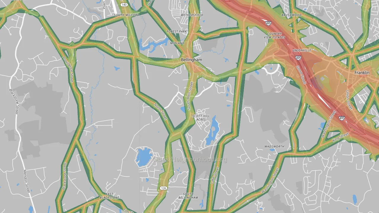 02019, MA Map of Noise Levels in 02019