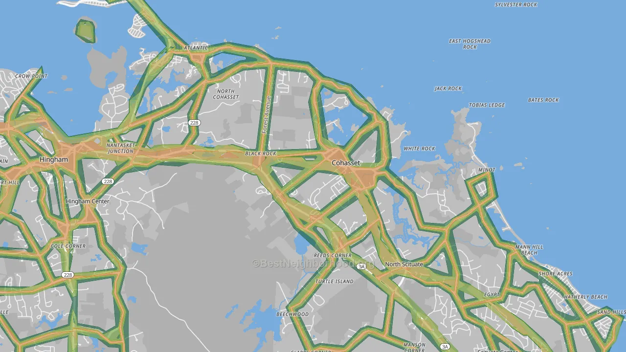 02025, MA Map of Noise Levels in 02025