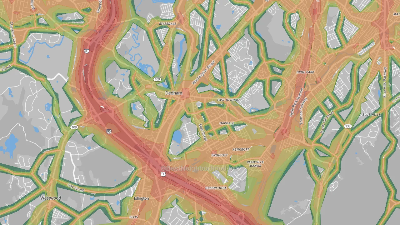 02026, MA Map of Noise Levels in 02026