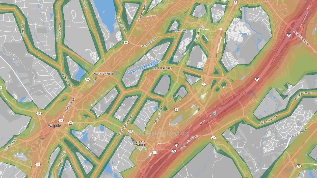 02032, MA Map of Noise Levels in 02032