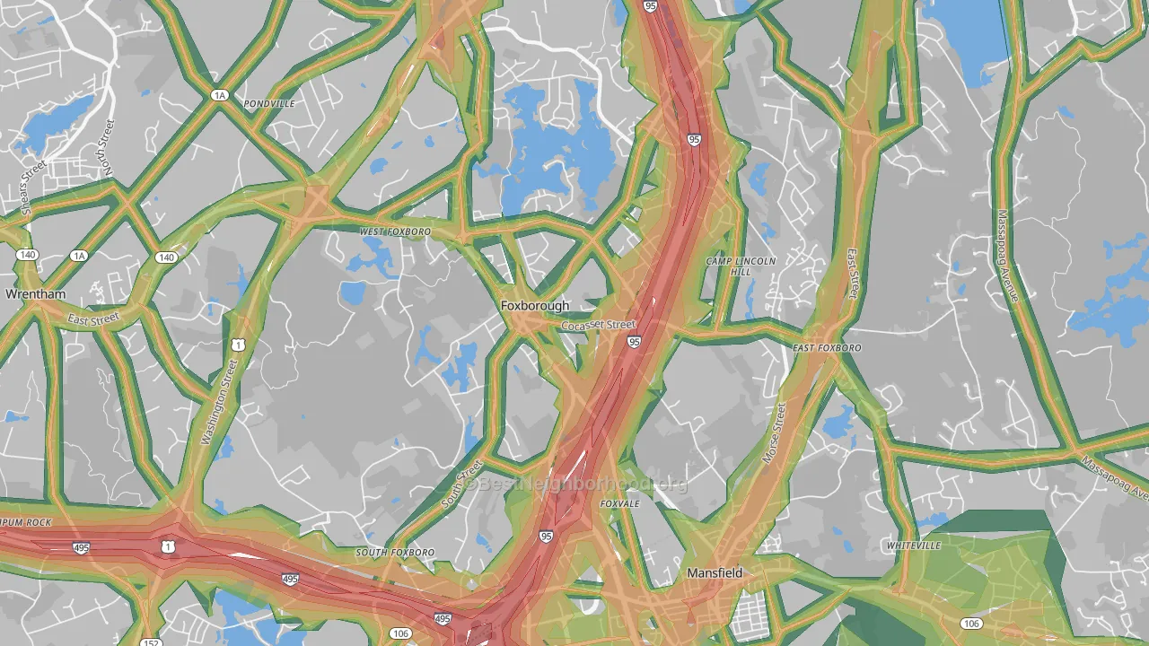 02035, MA Map of Noise Levels in 02035