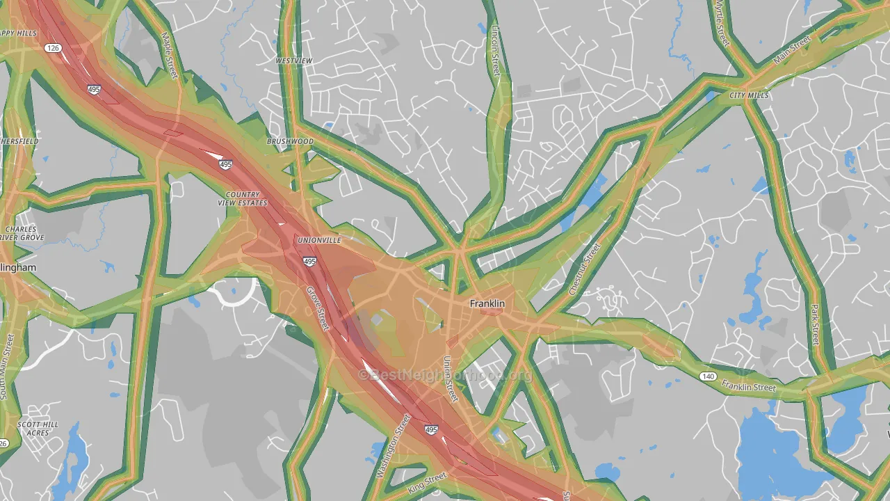 02038, MA Map of Noise Levels in 02038
