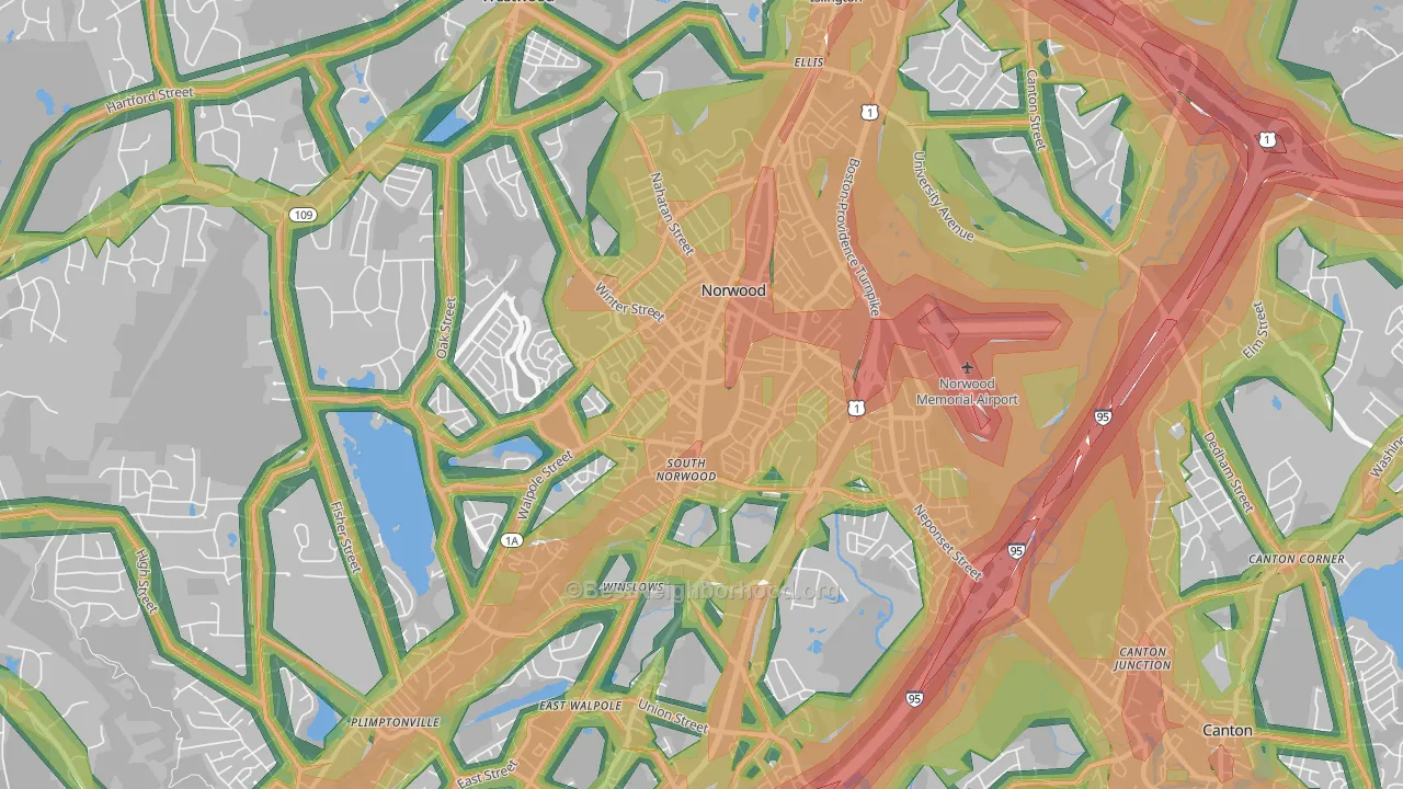 02062, MA Map of Noise Levels in 02062