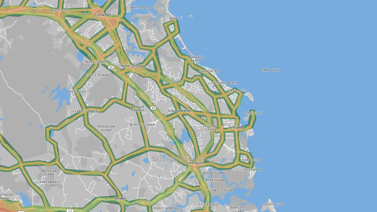 02066, MA Map of Noise Levels in 02066