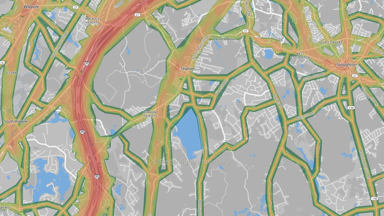 02067, MA Map of Noise Levels in 02067