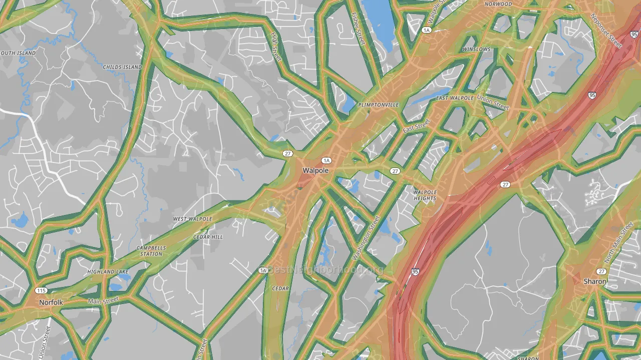 02081, MA Map of Noise Levels in 02081
