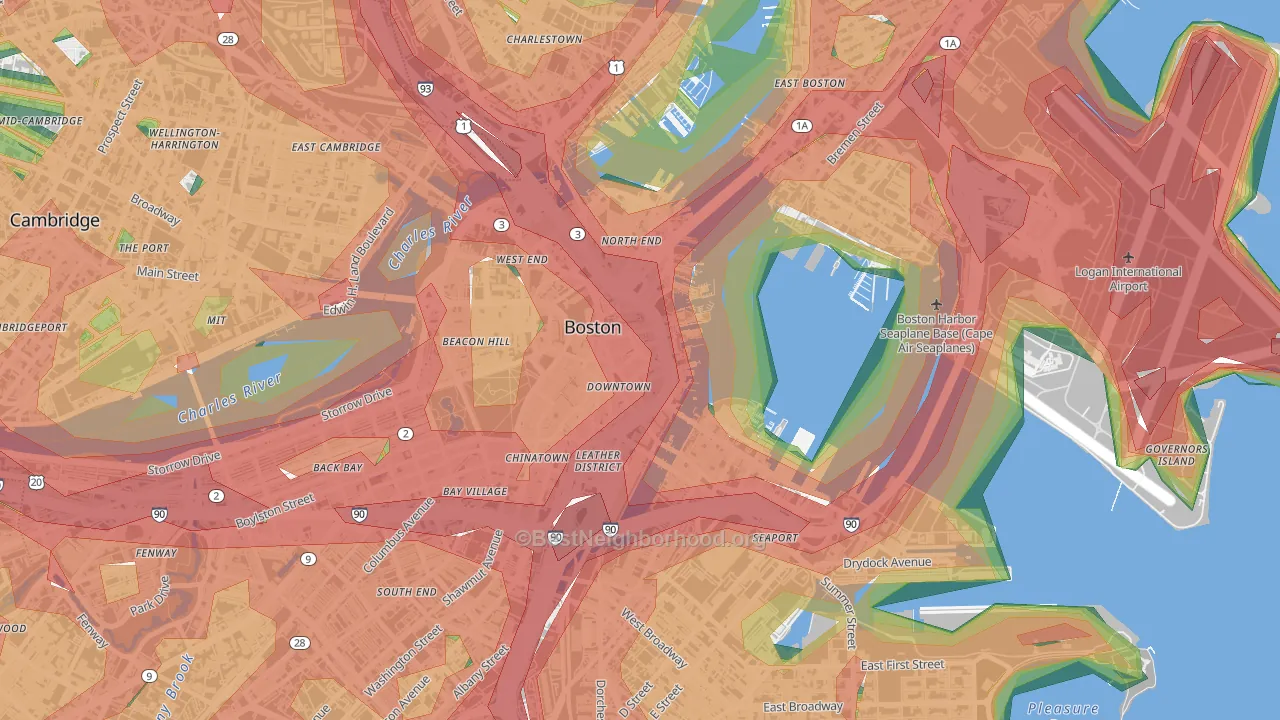02110, MA Map of Noise Levels in 02110