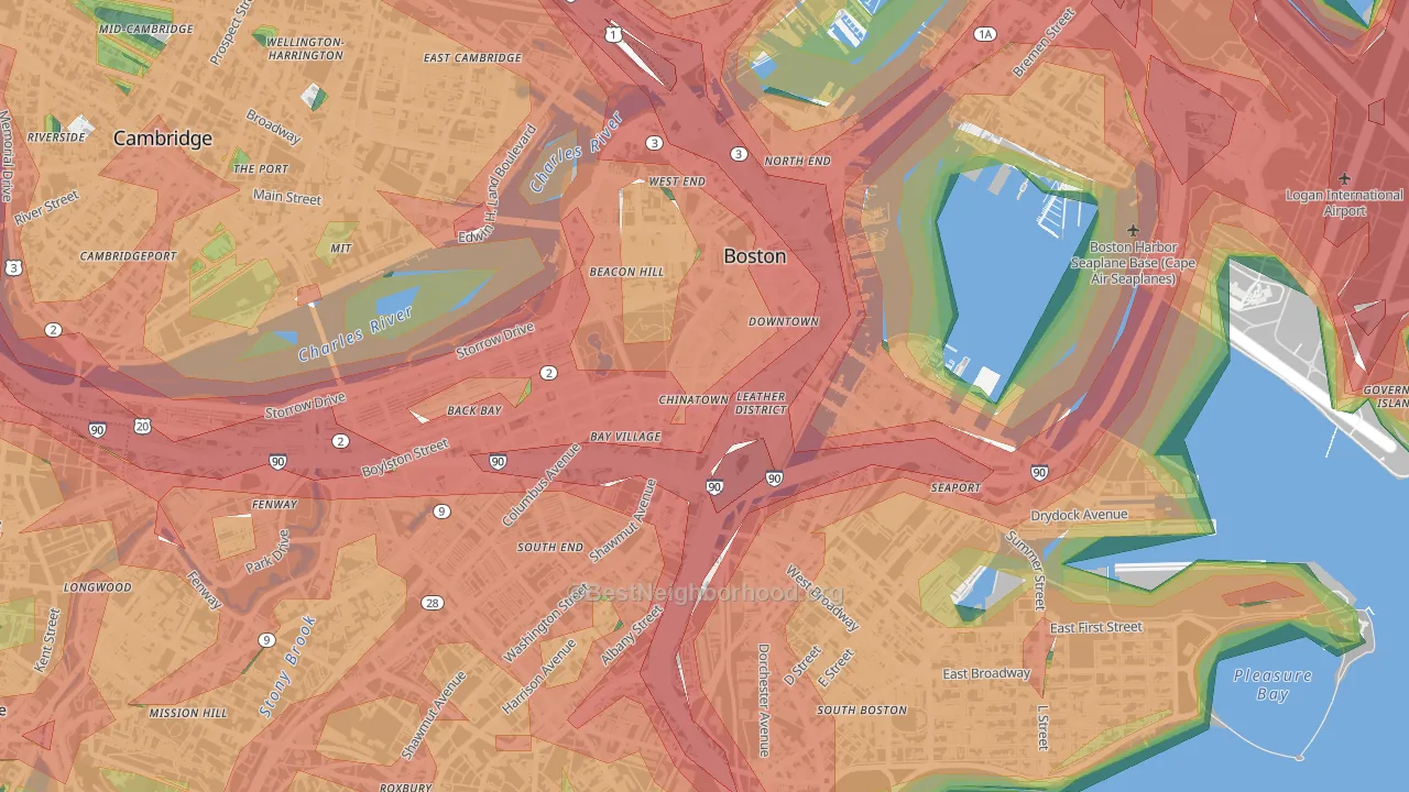 02111, MA Map of Noise Levels in 02111