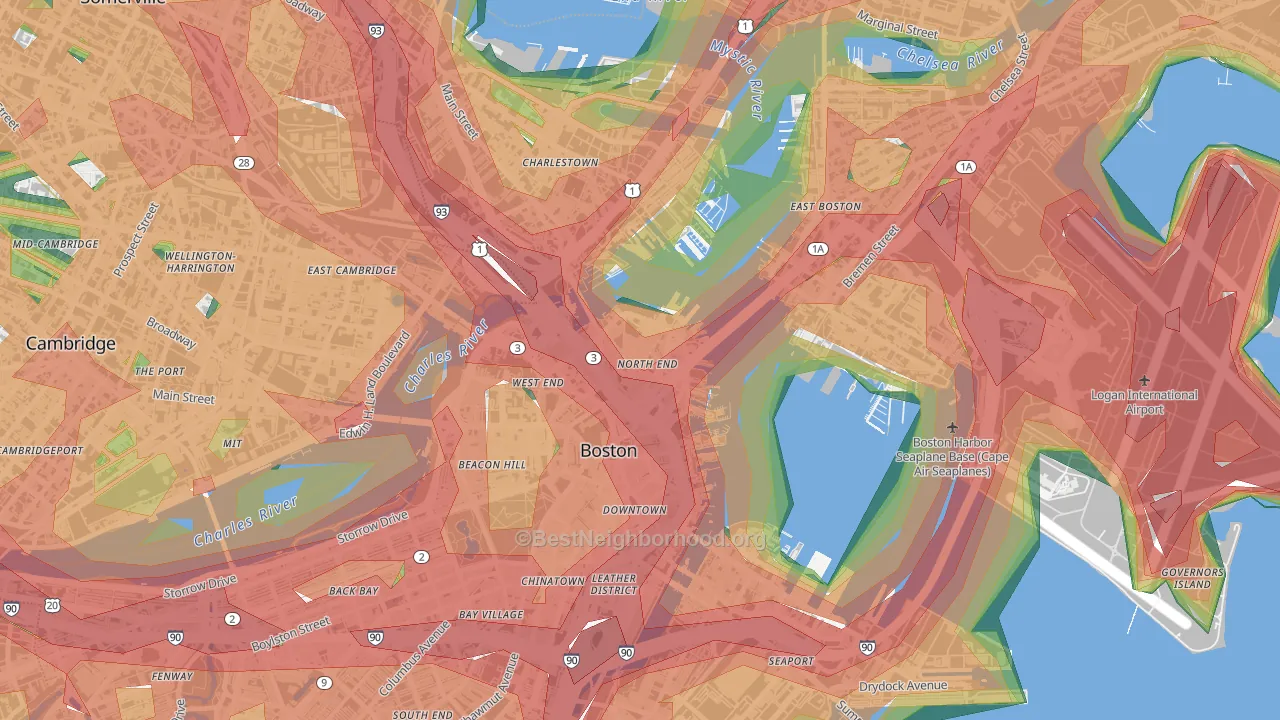 02113, MA Map of Noise Levels in 02113