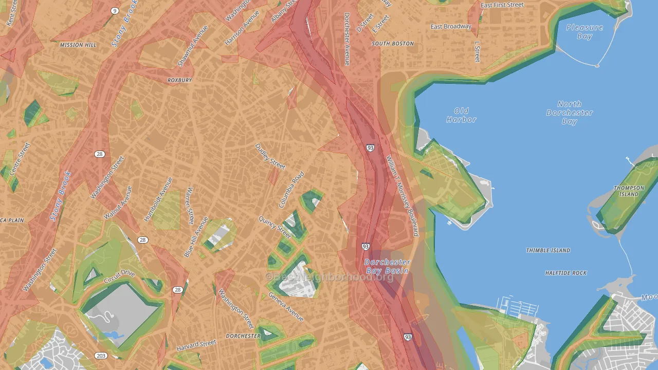 02125, MA Map of Noise Levels in 02125