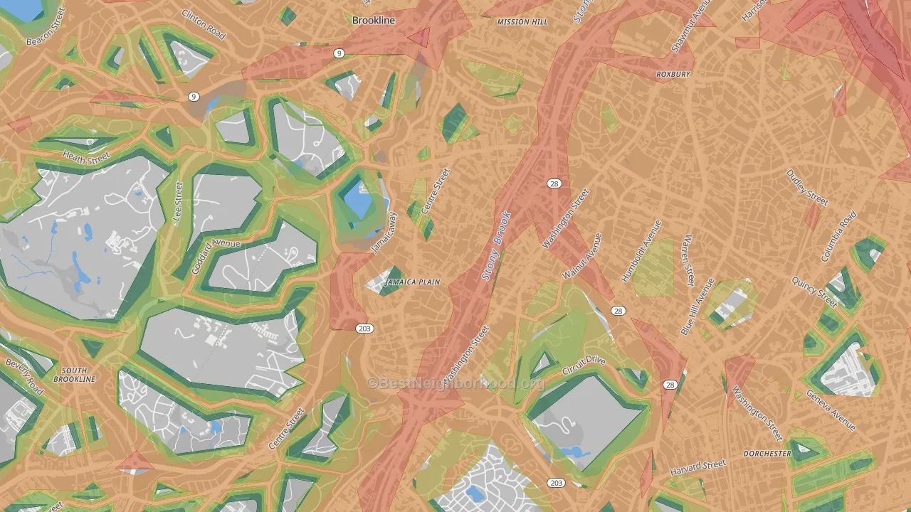 02130, MA Map of Noise Levels in 02130