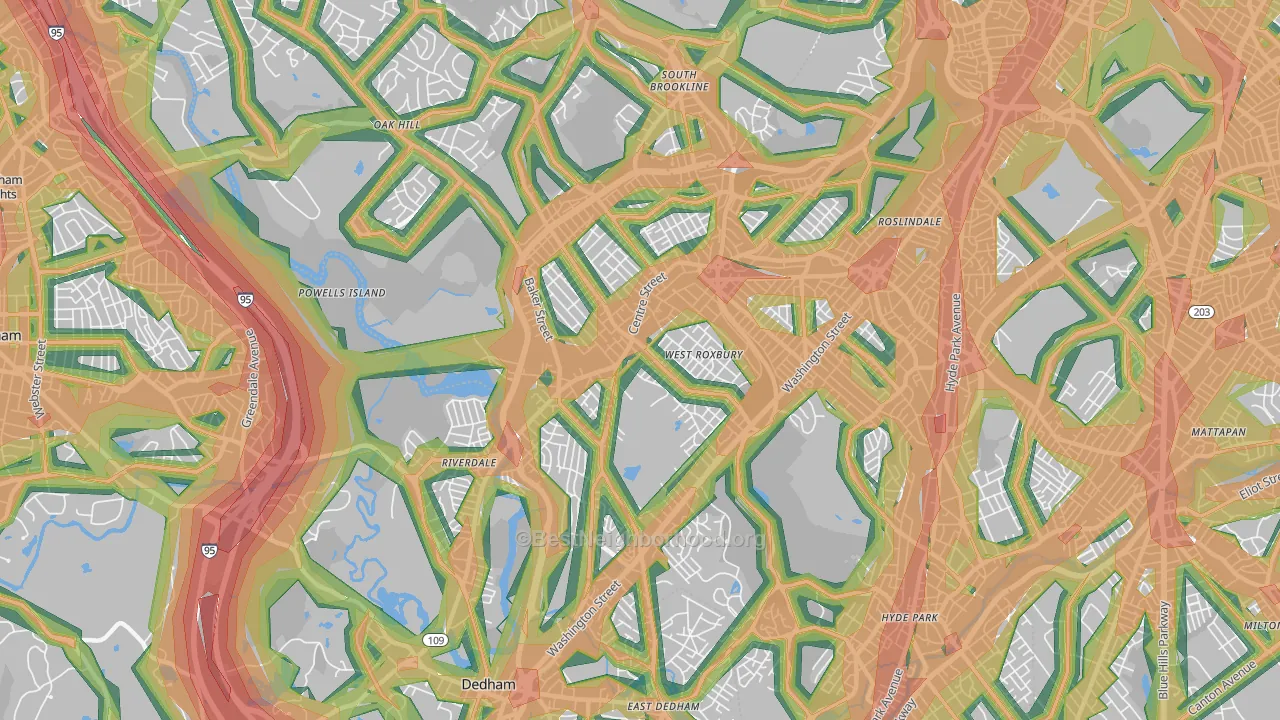 02132, MA Map of Noise Levels in 02132