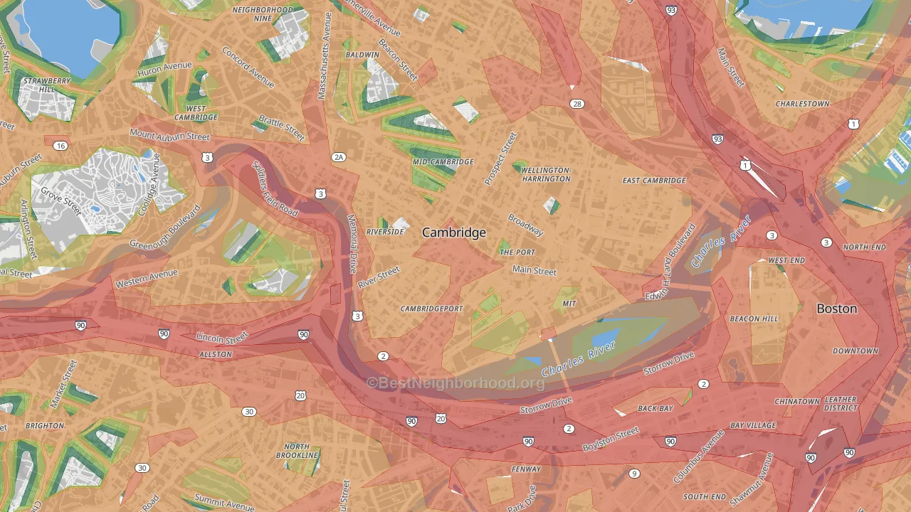 02139, MA Map of Noise Levels in 02139