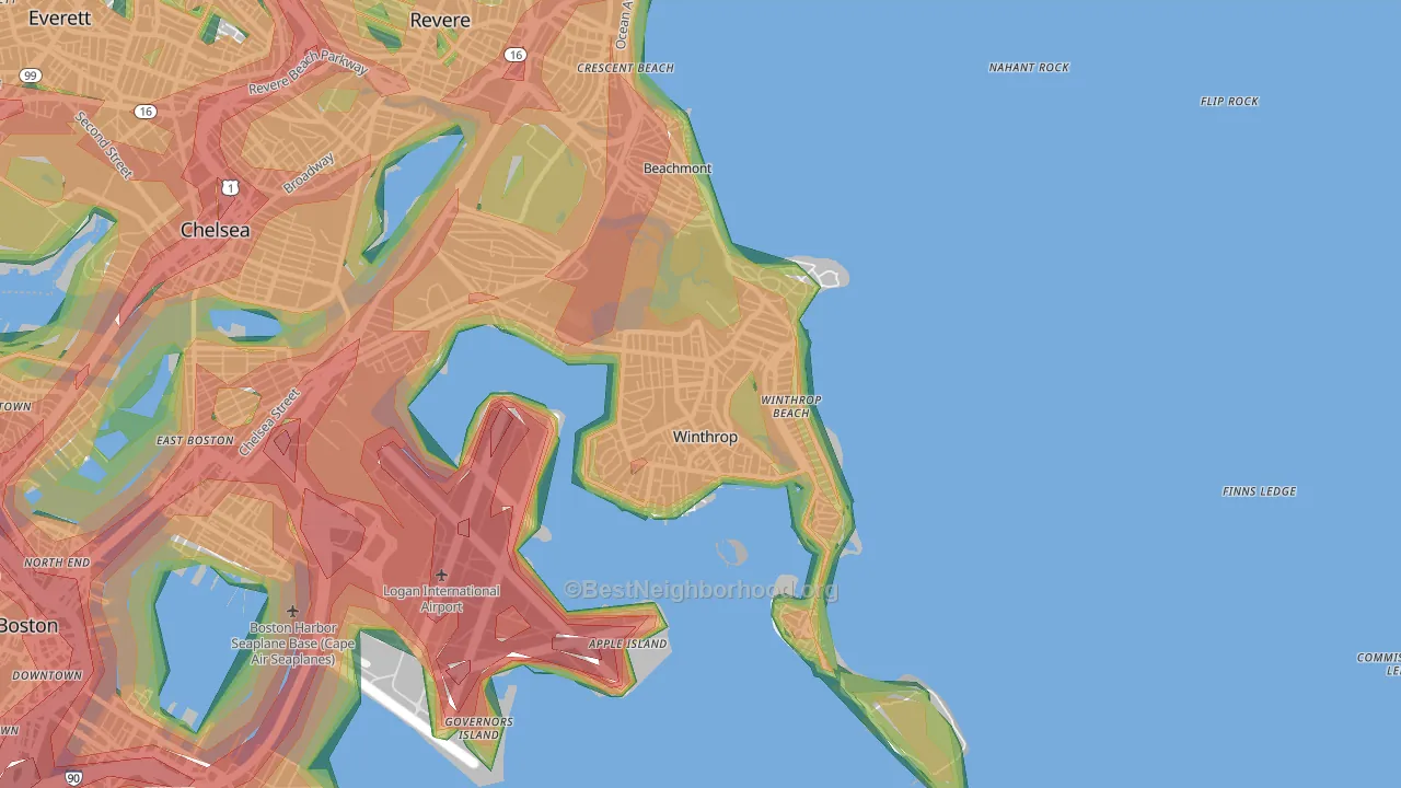 02152, MA Map of Noise Levels in 02152