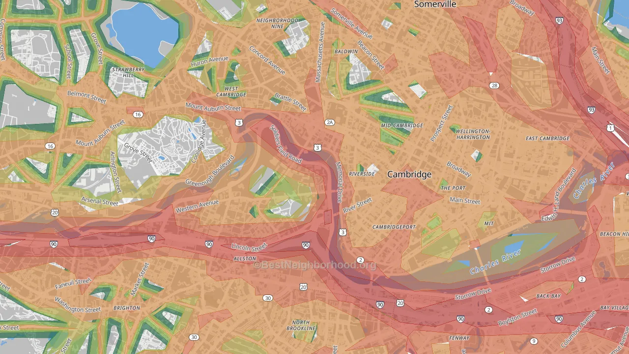 02163, MA Map of Noise Levels in 02163