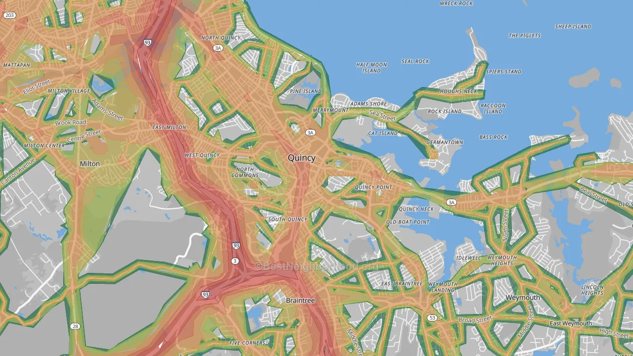 02169, MA Map of Noise Levels in 02169