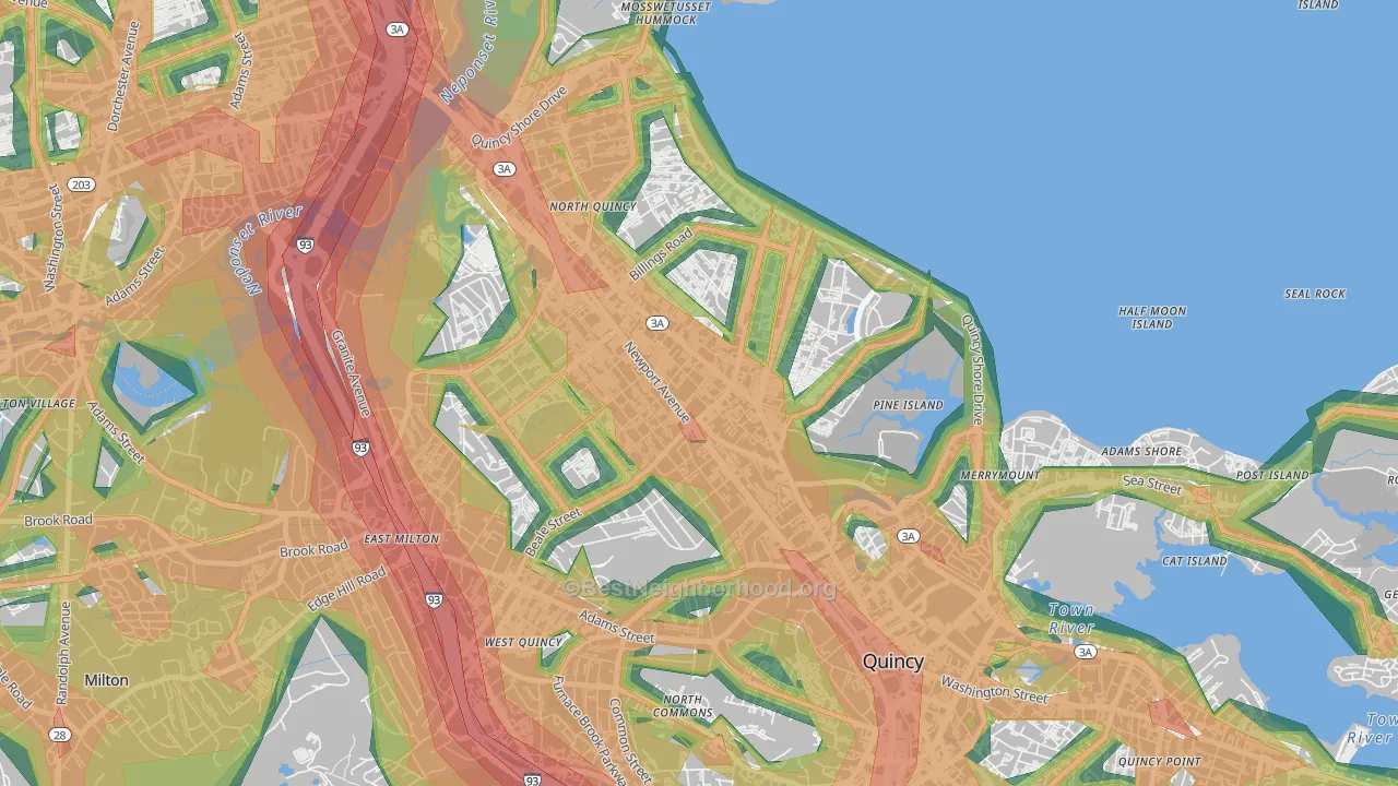 02170, MA Map of Noise Levels in 02170