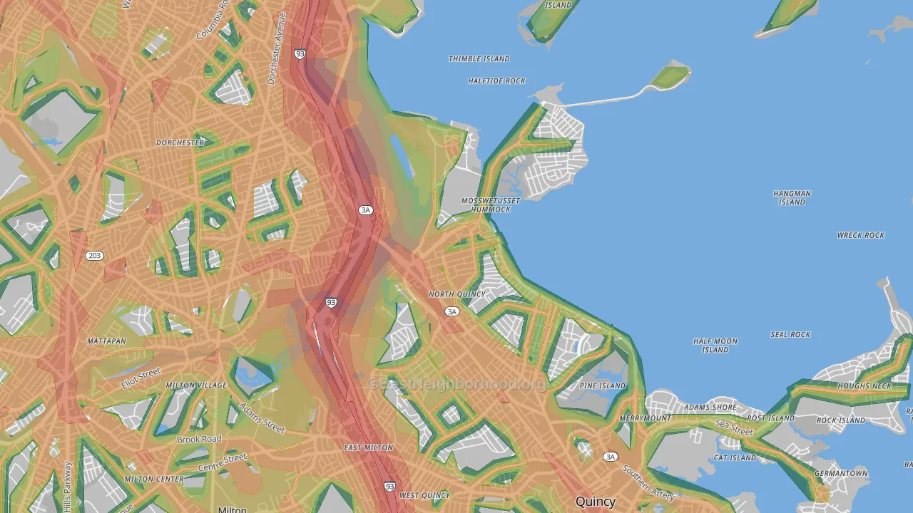 02171, MA Map of Noise Levels in 02171